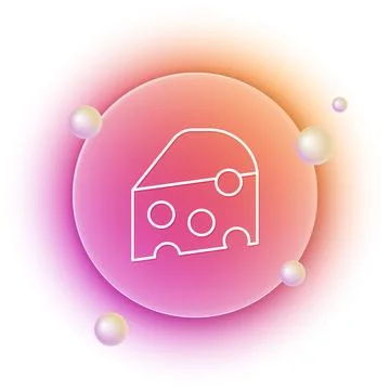 White Cheese icon isolated on white background. Orange and pink gradient ci.. Stock Illustration