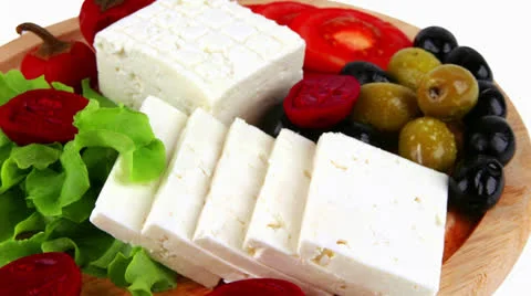 White cheese served on plate Видео 25127563