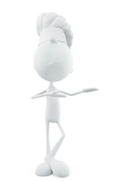 White chef character with presentation pose Stock Illustration