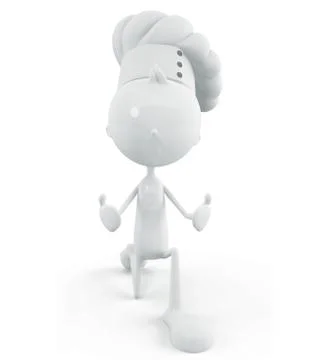 White chef character with presenting pose Stock Illustration