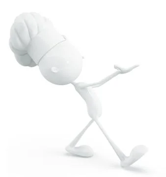 White chef character with walking pose Illustrazione stock
