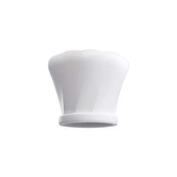 White chef hat 3D style vector icon, professional headwear of kitchen uniform Stock Illustration