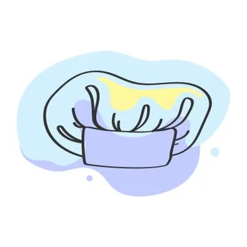 White chef hat isolated on white background line style vector icon Stock Illustration