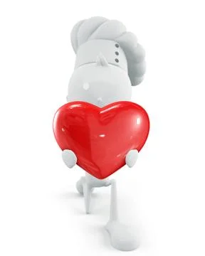 White chef with red heart Stock Illustration