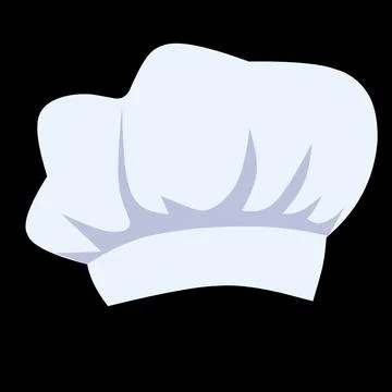 White chef's hat. Cook's hat on black background. Stock Illustration