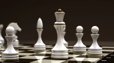 White Chess on board Stock Footage 46859387