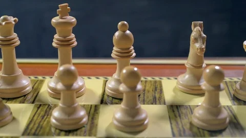White chess game pieces 스톡 동영상 73230876