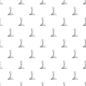 White chess pawn seamless pattern on background Stock Illustration