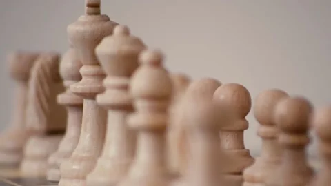 White chess pieces Stock Footage 132584489