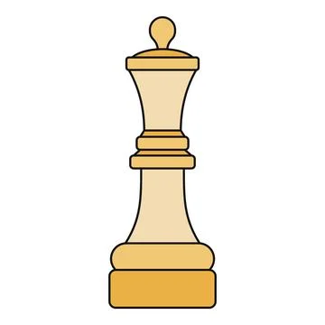 White chess queen piece representing strategy and power Illustrazione stock