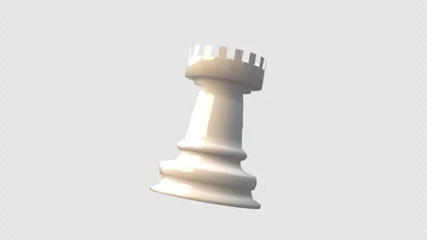 White chess rook Stock Footage 308826366