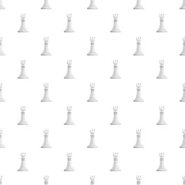 White chess rook repeating pattern on background Illustrazione stock