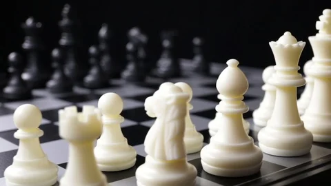 White chess rotatory Stock Footage 119857176