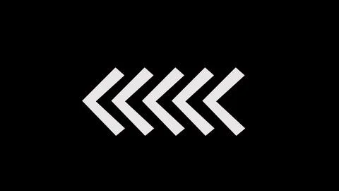 White chevron arrows pointing left on black Stock Illustration