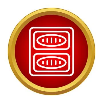White chewing gum blister pack icon on red background Stock Illustration