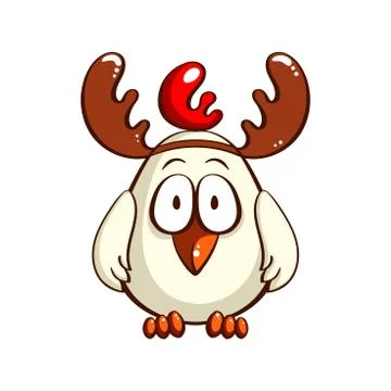 White Chick With Antlers Stock Illustration