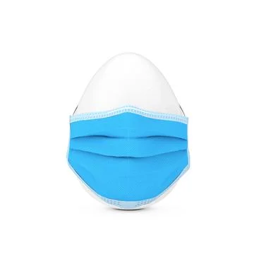 White Chicken Easter Egg in Medical Protectiv? Mask for Prevension of Coronav Illustrazione stock