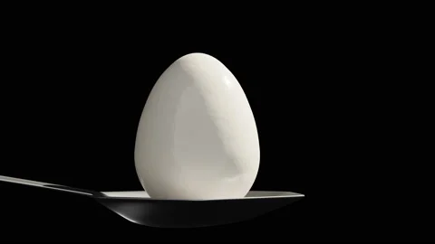White chicken egg on a black background. 4K 60 fps. Stock Footage 152871048
