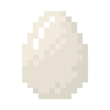 White chicken egg pixel art, vector cartoon pixelated cooking ingredient, farm Illustrazione stock