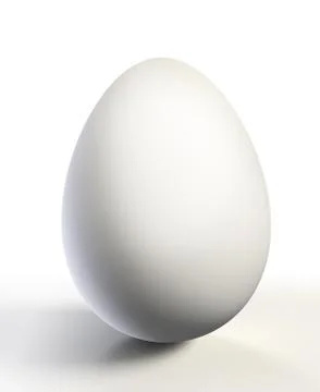 White chicken egg on white background Stock Illustration