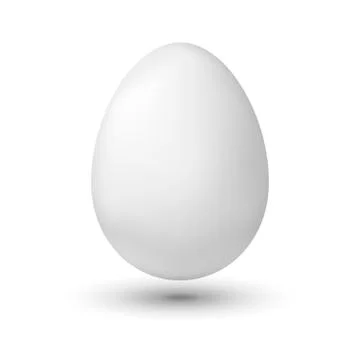 White chicken egg on white background Stock Illustration