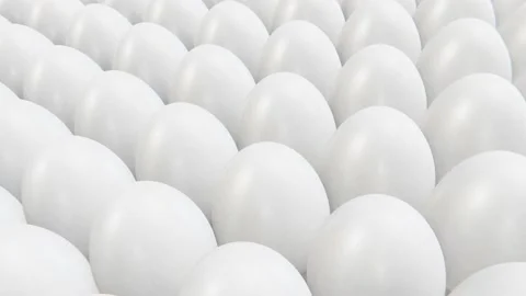 White chicken eggs or Easter eggs looping 3D animation Video stock 168418866