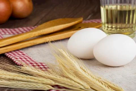White chicken eggs Photos
