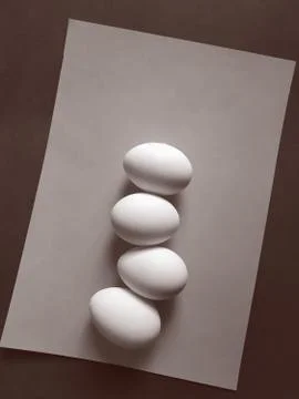 White chicken eggs Foto stock