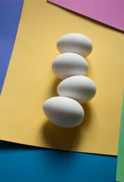 White chicken eggs Stock Photos