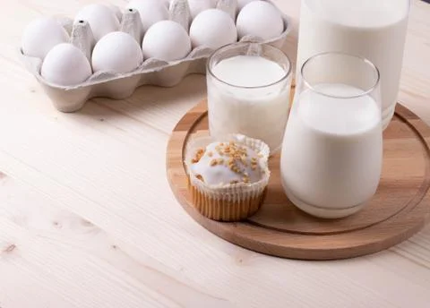 White chicken eggs Stock Photos