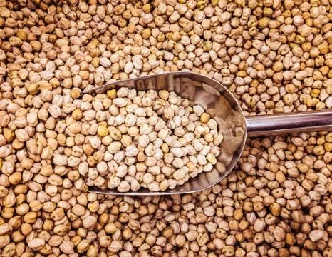White chickpeas high angle view Fotos Stock