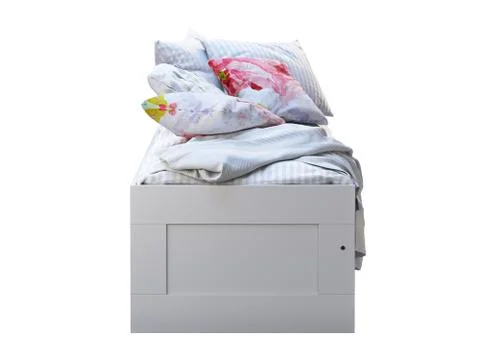 White children's bed with storage. 3d render Stock Illustration