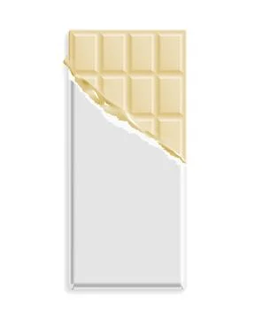 White chocolate bar in a blank wrapper Stock Illustration