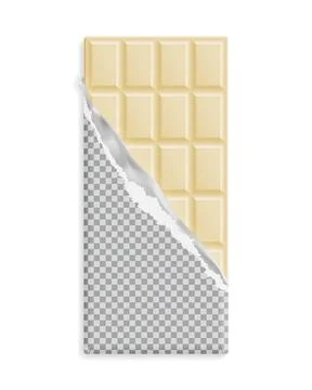 White chocolate bar in a blank wrapper Stock Illustration