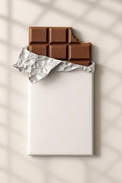 White chocolate bar packaging with shadows Illustrazione stock
