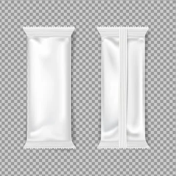 White chocolate bar packaging. Vector mockup. upper and back side Stock Illustration