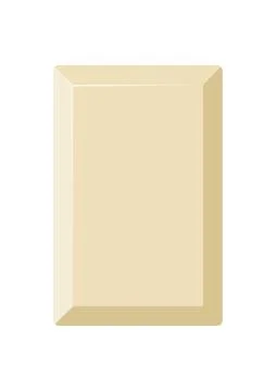 White chocolate bar piece rectangular chunk vector icon. Stock Illustration