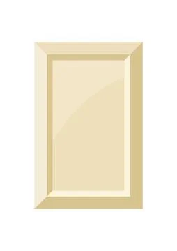 White chocolate bar piece rectangular chunk vector icon. Stock Illustration