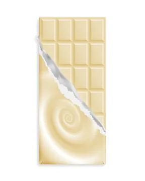White chocolate bar in a wrapper with swirl Stock Illustration