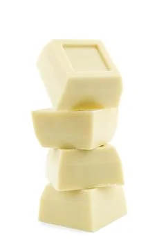 White chocolate blocks Stock Photos