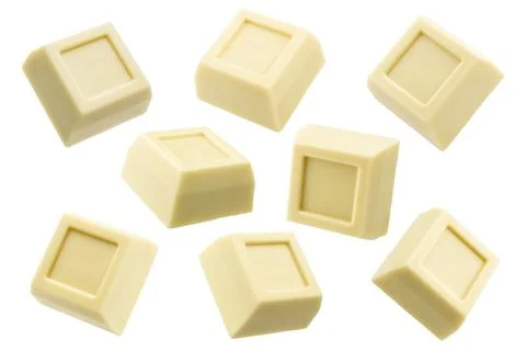 White chocolate blocks Stock Photos