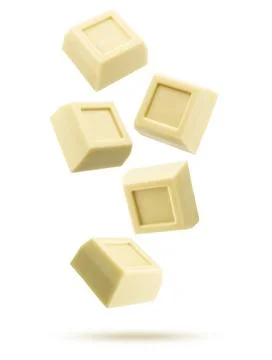 White chocolate blocks Stock Photos