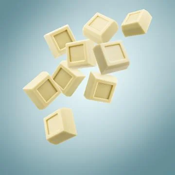 White chocolate blocks Stock Photos
