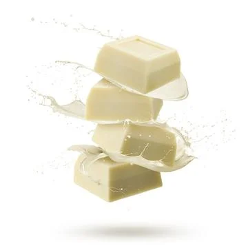White chocolate blocks Stock Photos
