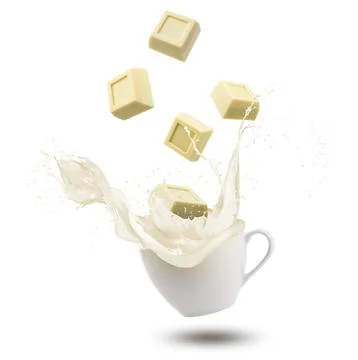 White chocolate blocks Stock Photos