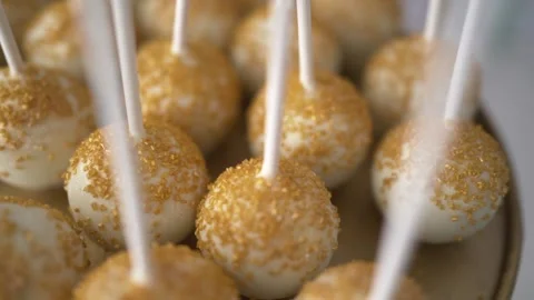 White chocolate cake pops Stock Footage 131086252