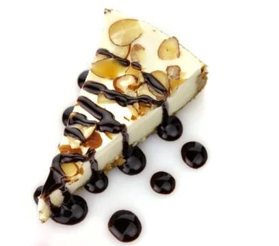 White chocolate cheesecake Stock Photos