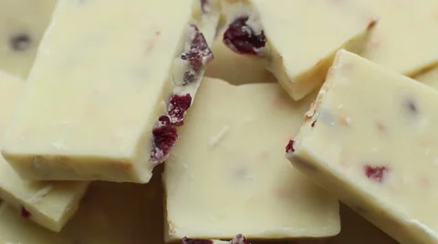 White Chocolate With Cranberries 2 Stock Footage 44415078