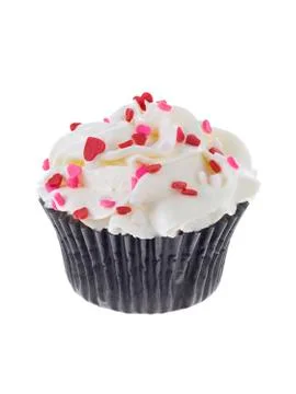 White chocolate cupcake Stock Photos