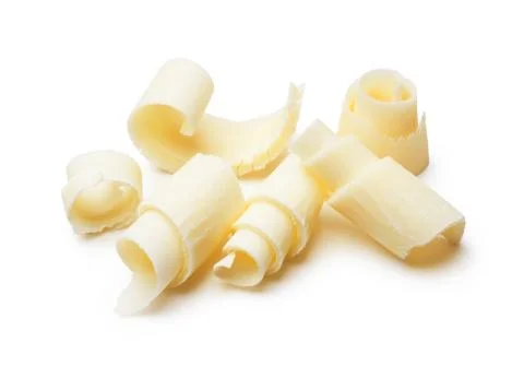 White chocolate curls Stock Photos